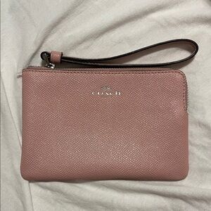 Coach Blush Leather Wristlet
